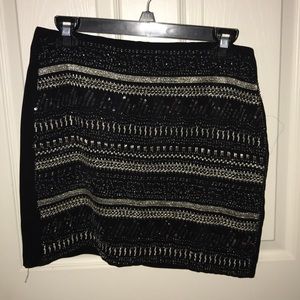 Black embellished mini skirt